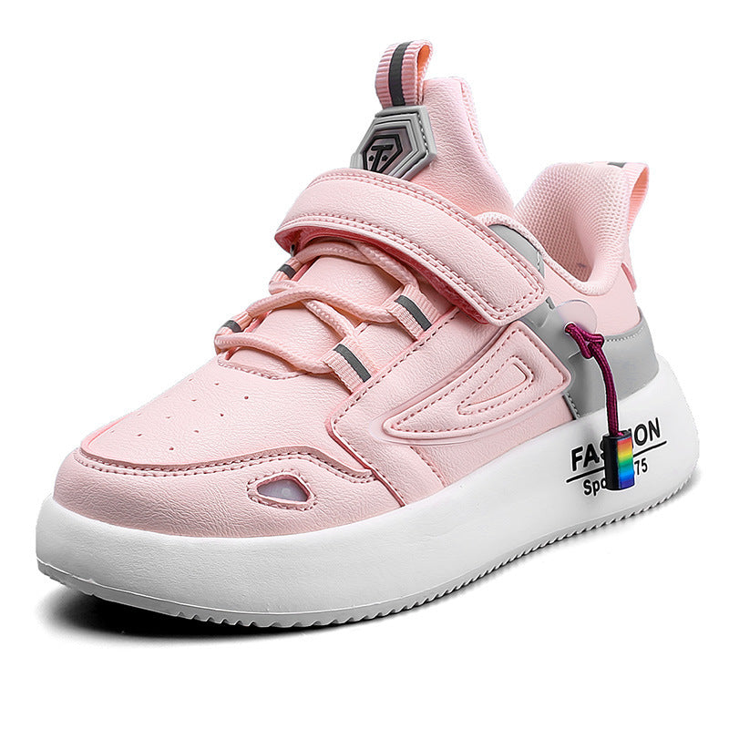 Fashionable And Simple Leather Breathable Children's Sneakers