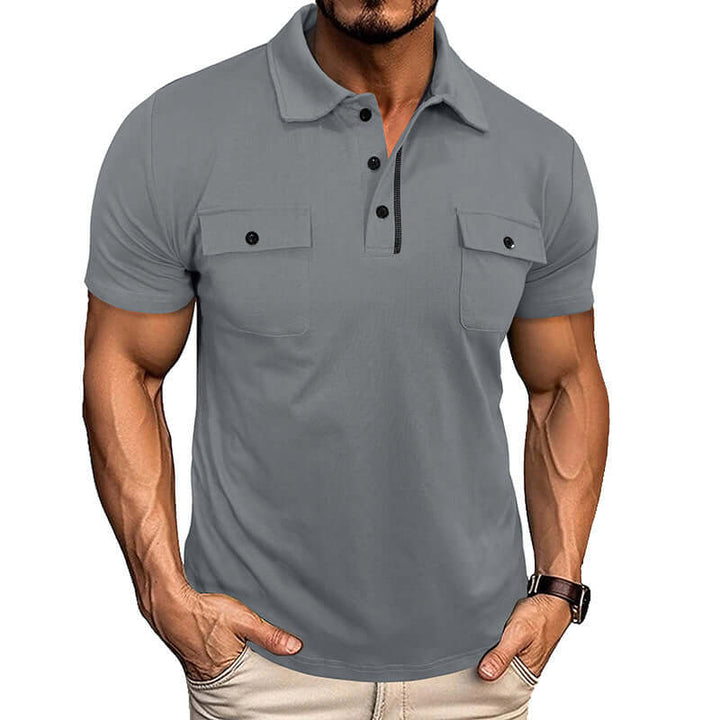 men's summer polo shirt with pockets