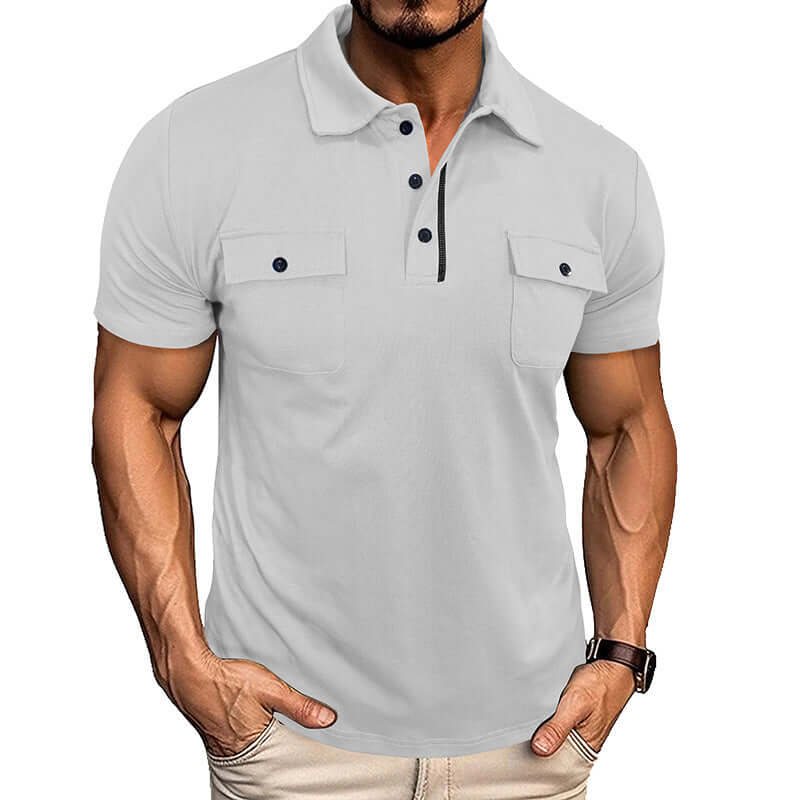men's summer polo shirt with pockets
