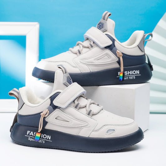 Fashionable And Simple Leather Breathable Children's Sneakers