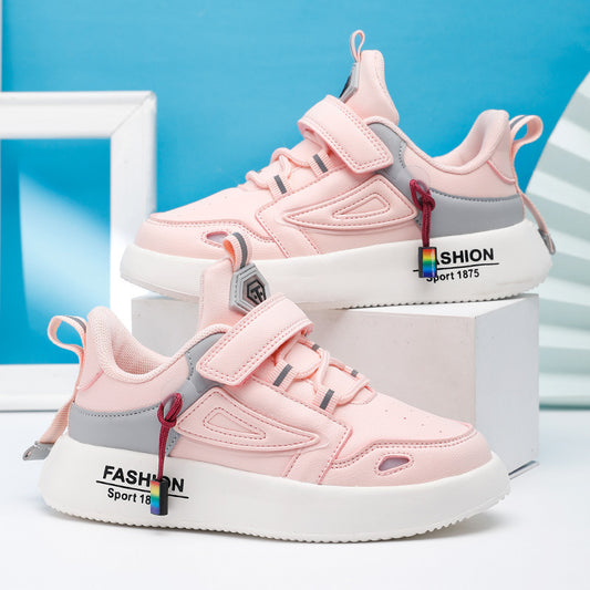 Fashionable And Simple Leather Breathable Children's Sneakers