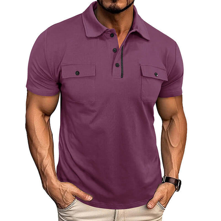 men's summer polo shirt with pockets