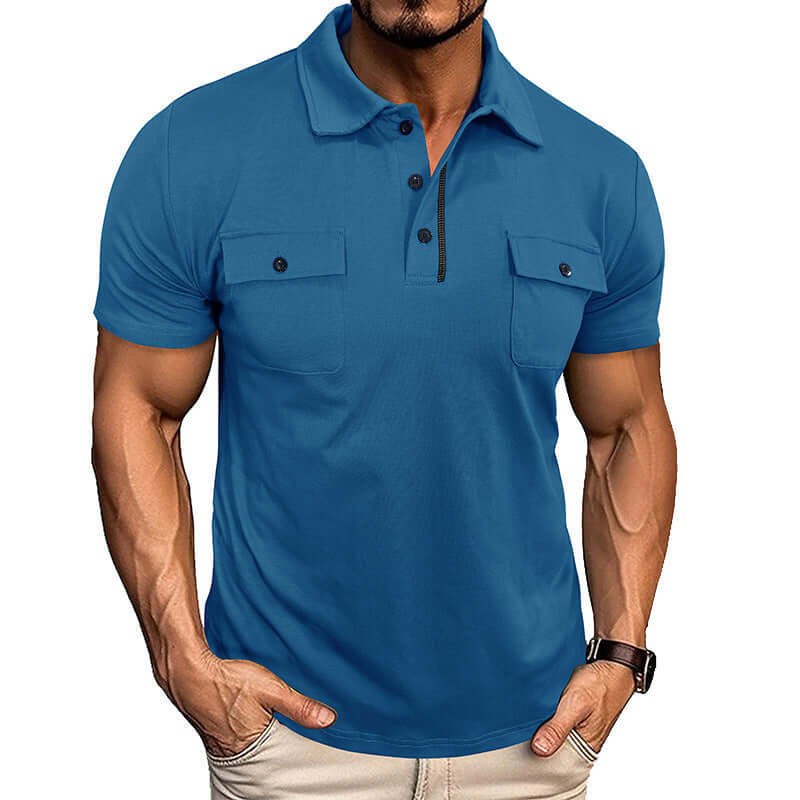 men's summer polo shirt with pockets